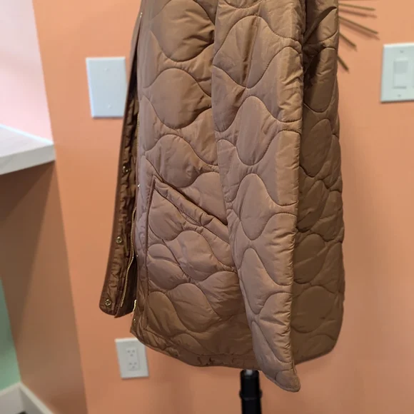 J Crew Large Quilted Cocoon Puffer Coat Primaloft Dark Nutmeg Brown AQ470 - Picture 9 of 16